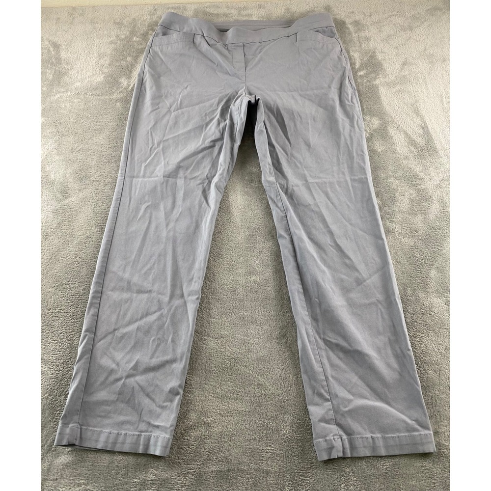 Briggs Womens Plus Size 18 Grey Pull On Straight Leg Stretch Career Pants